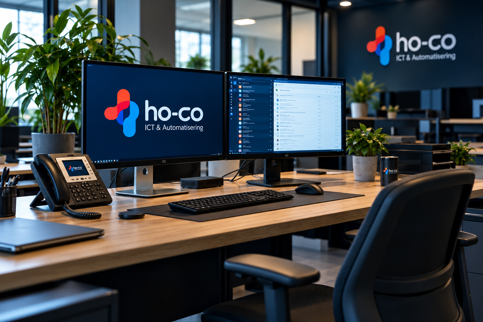 Ho-co kantoorwerkplek zonder personen